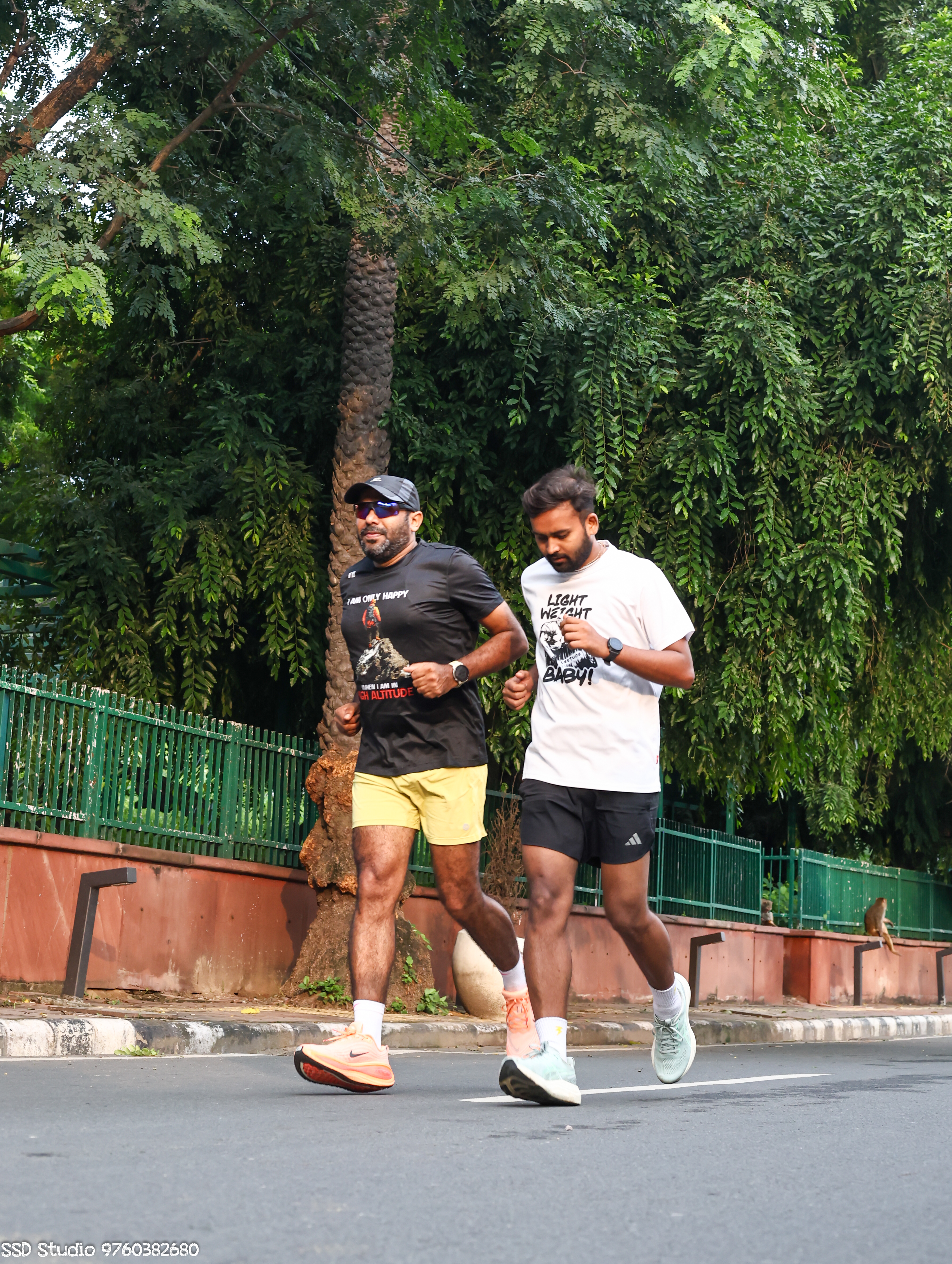Runner training outdoors